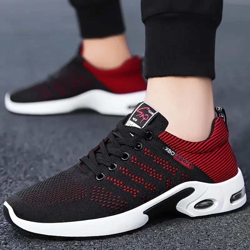 Men's Fashionable Knit Lace-Up Sneakers