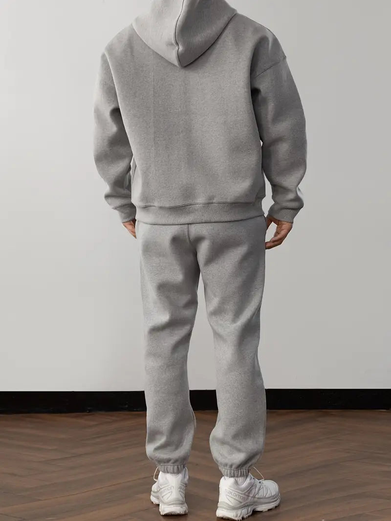 Multi-Pocket Design Tracksuit Set with Hooded Jacket and Pants